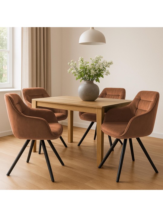 Cadeira de veludo Russel, café