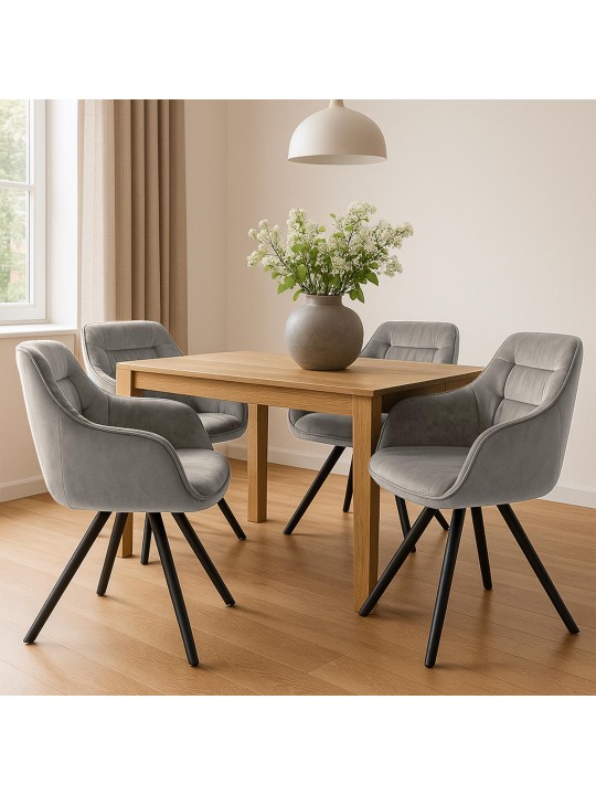 Cadeira de veludo Russel, cinza