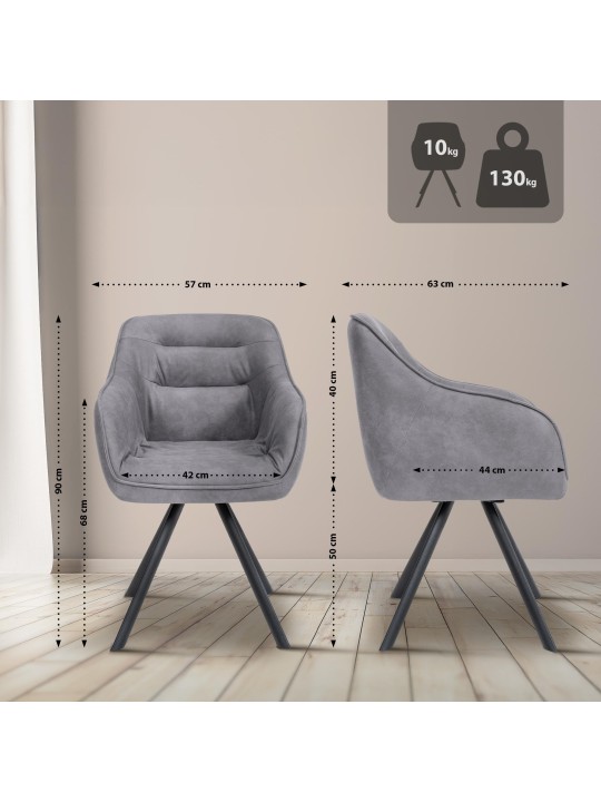 Cadeira vintage Russel, cinza Cadeira vintage Russel, cinza