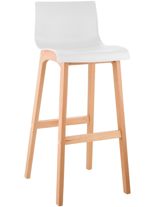 Banqueta alta Hoover Natura estrutura de 4 pés, branco