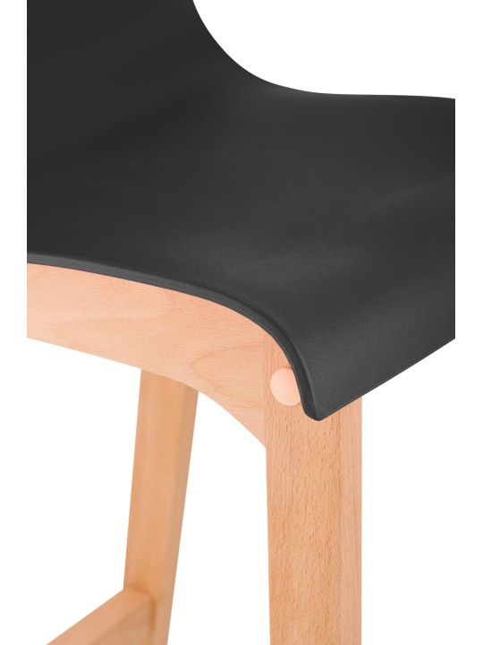 Banqueta alta Hoover Natura estrutura de 4 pés, preto