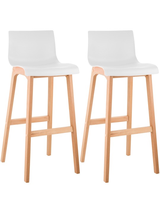 Conjunto de 2 bancos altos Hoover Natura, branco