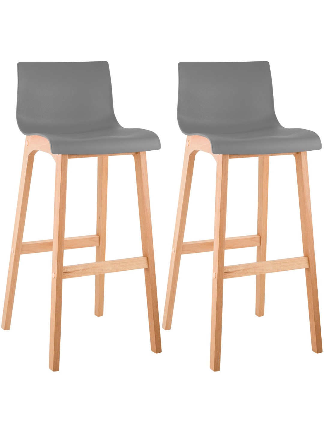 Conjunto de 2 bancos altos Hoover Natura, cinza