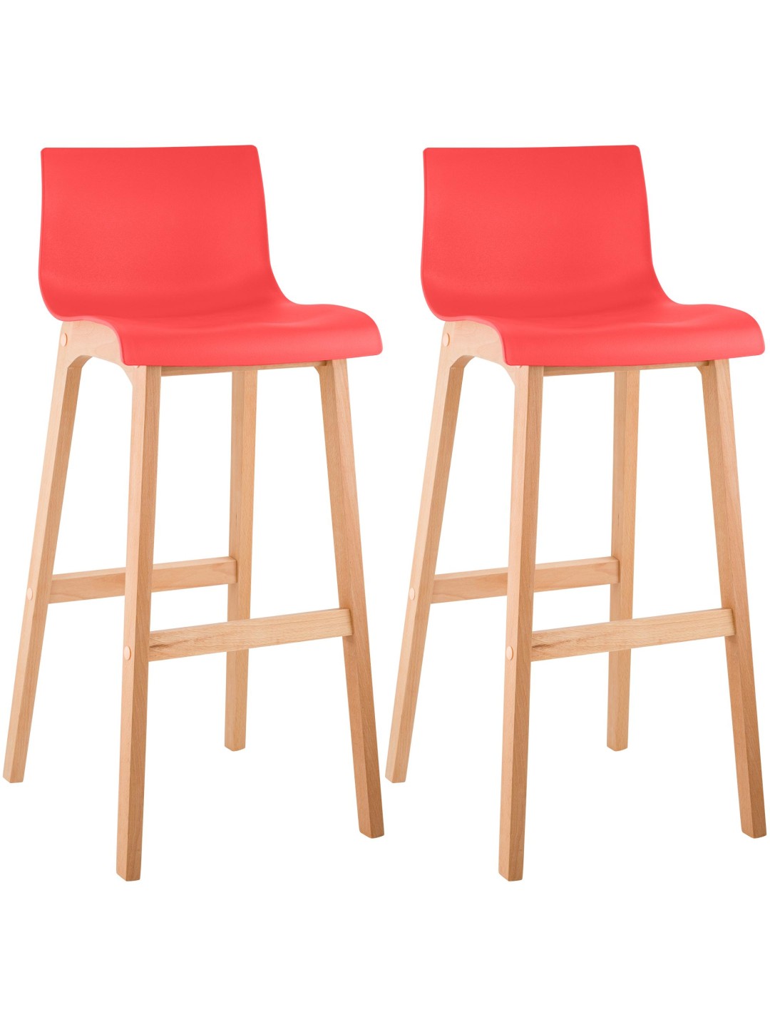 Conjunto de 2 bancos altos Hoover Natura, vermelho