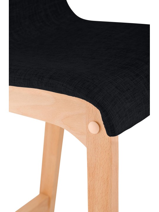 Banqueta alta Hoover tecido Natura, preto