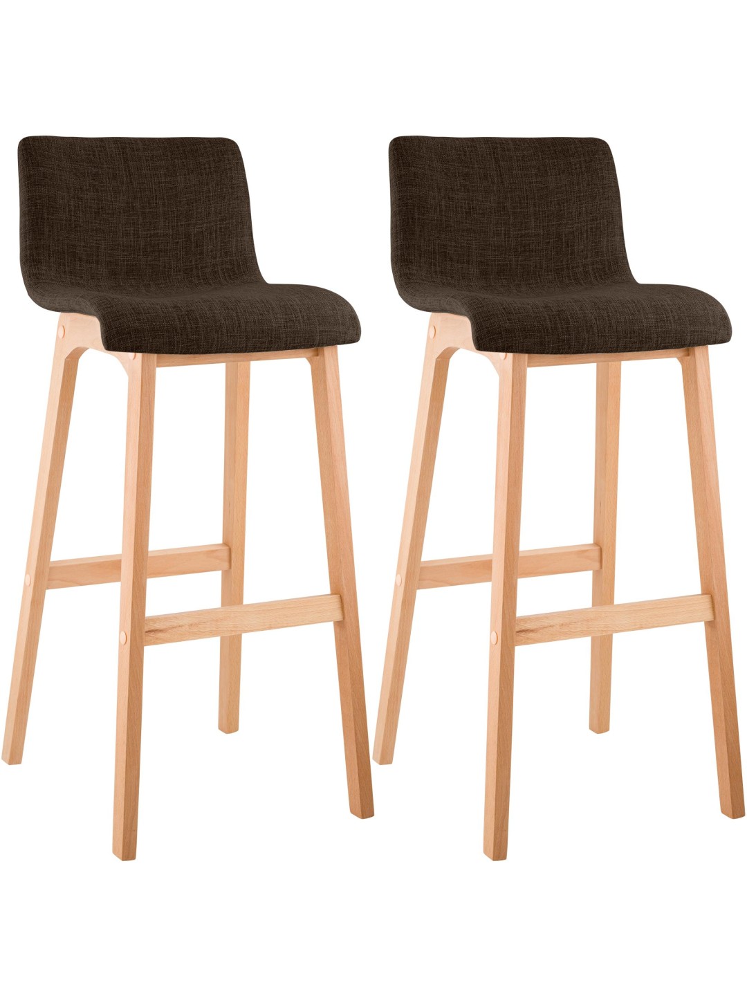Conjunto de 2 bancos altos tecido Hoover Natura, castanho