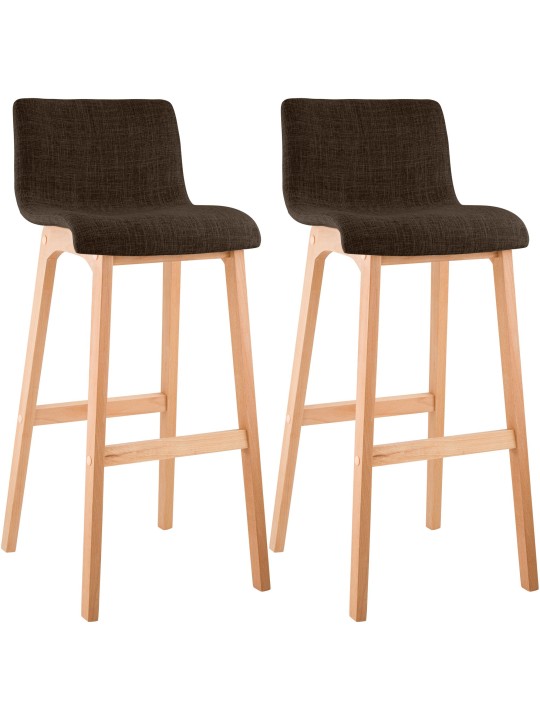 Conjunto de 2 bancos altos tecido Hoover Natura, castanho