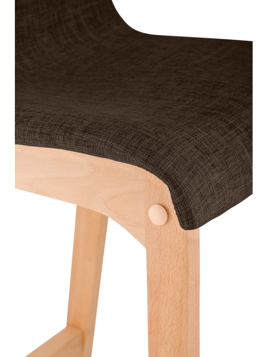 Conjunto de 2 bancos altos tecido Hoover Natura, castanho