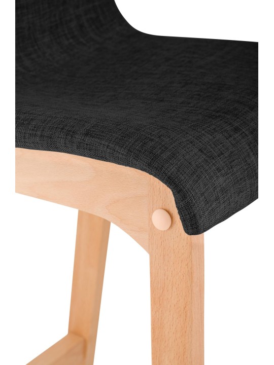 Conjunto de 2 bancos altos tecido Hoover Natura, cinza escuro