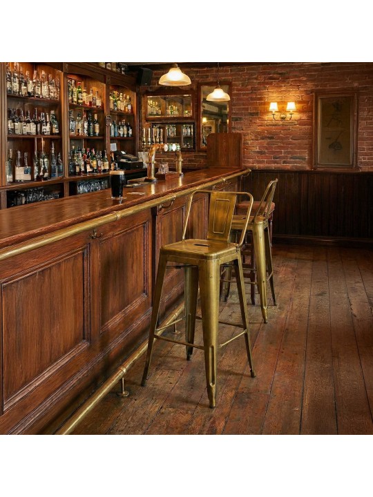 Banqueta alta Mason, dourado