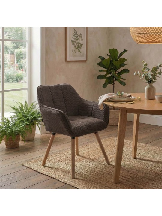 Cadeira de sala de jantar Vienna Cord natural, castanho
