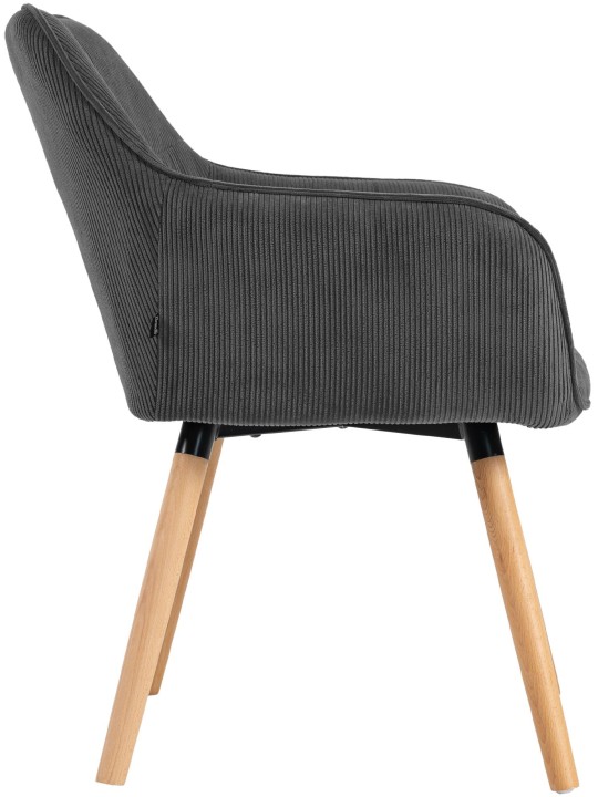 Cadeira de sala de jantar Vienna Cord natural, cinza escuro