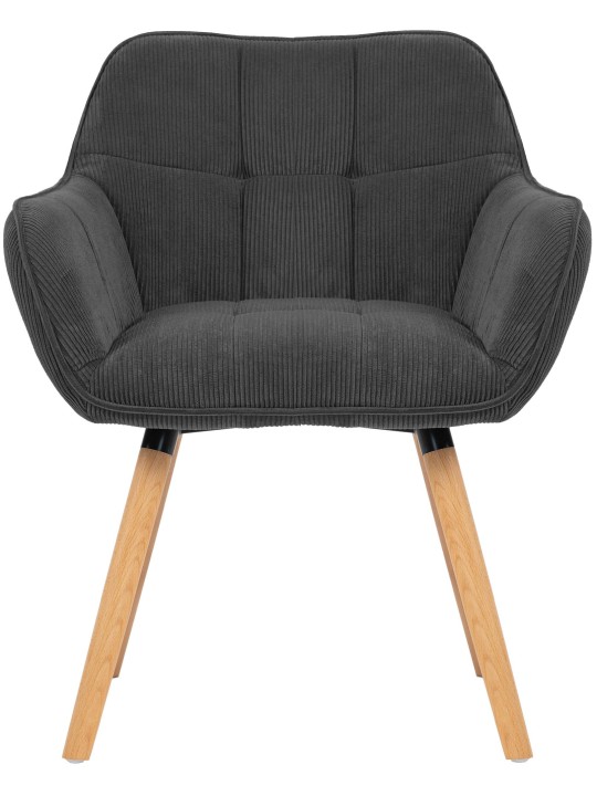 Cadeira de sala de jantar Vienna Cord natural, cinza escuro