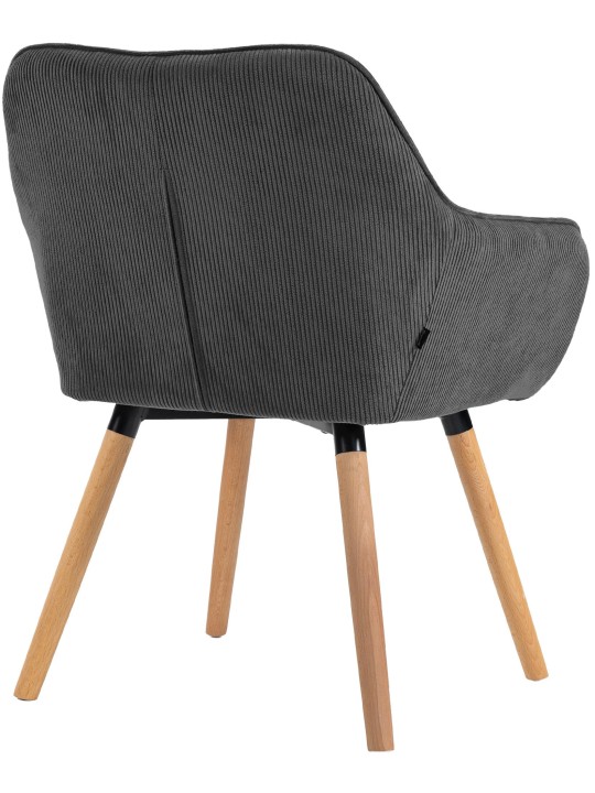 Cadeira de sala de jantar Vienna Cord natural, cinza escuro