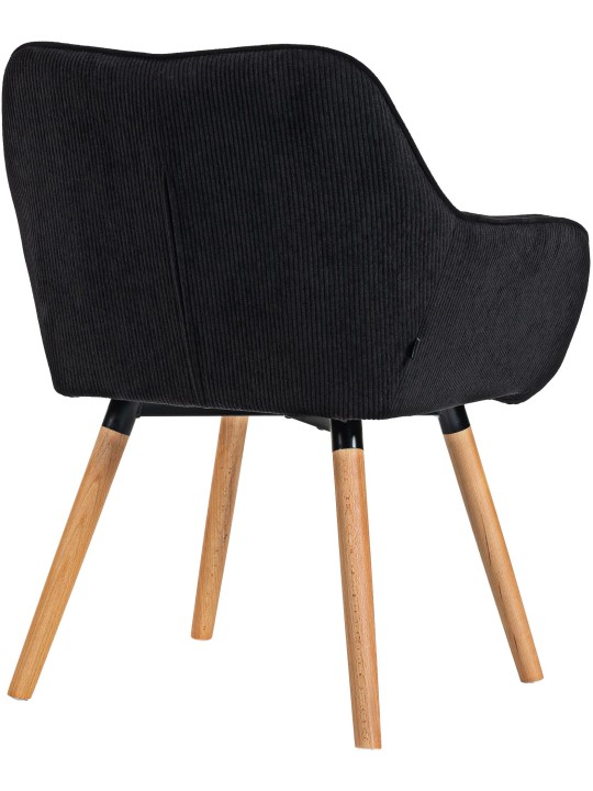 Cadeira de sala de jantar Vienna Cord natural, preto