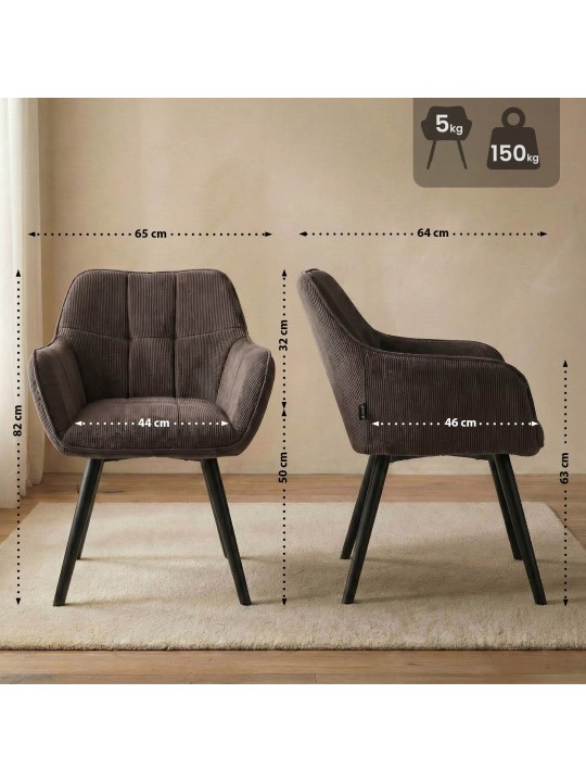 Cadeira de jantar Vienna Cord, castanho Cadeira de jantar Vienna Cord, castanho