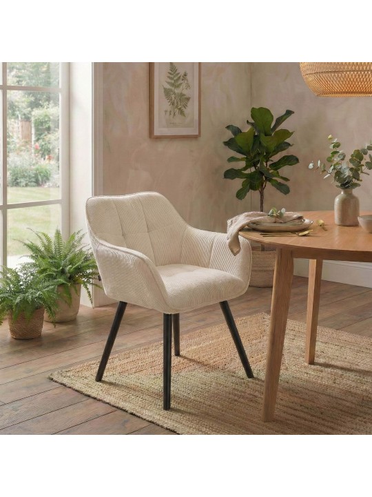 Cadeira de jantar Vienna Cord, creme