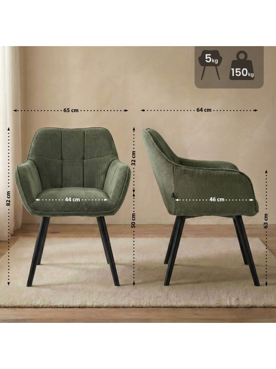 Cadeira de jantar Vienna Cord, verde